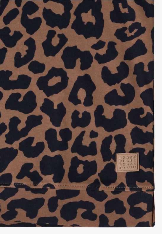 T-Shirt mit Leopardenmuster und Rundhalsausschnitt
