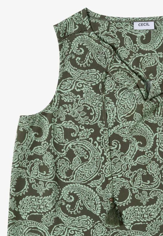 Ärmelloses Blusentop mit Paisley-Print