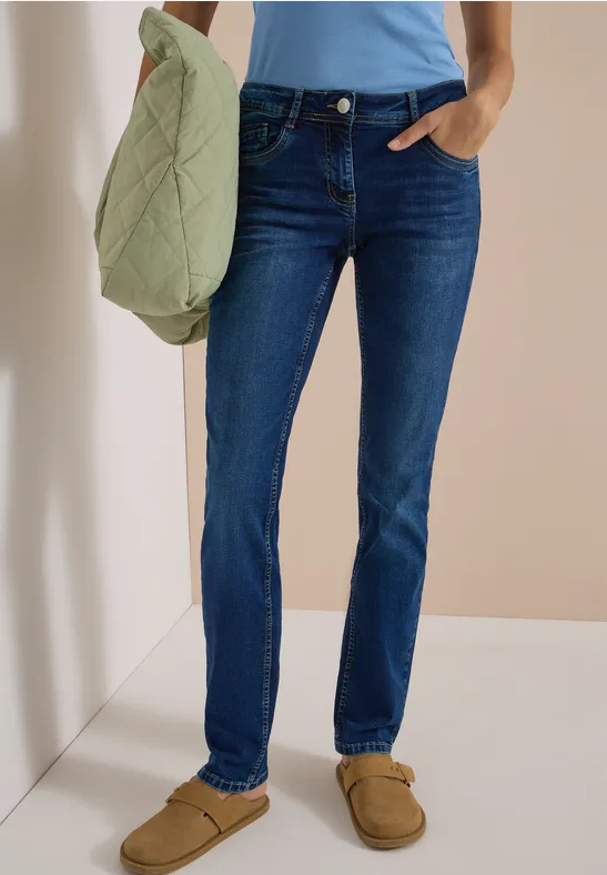 Legere Straight-Leg-Jeans mit mittlerer Leibhöhe