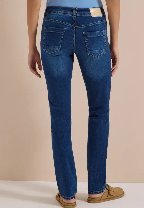 Legere Straight-Leg-Jeans mit mittlerer Leibhöhe