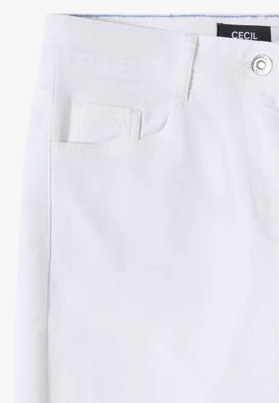 Weiße Wide Leg Cropped Jeans