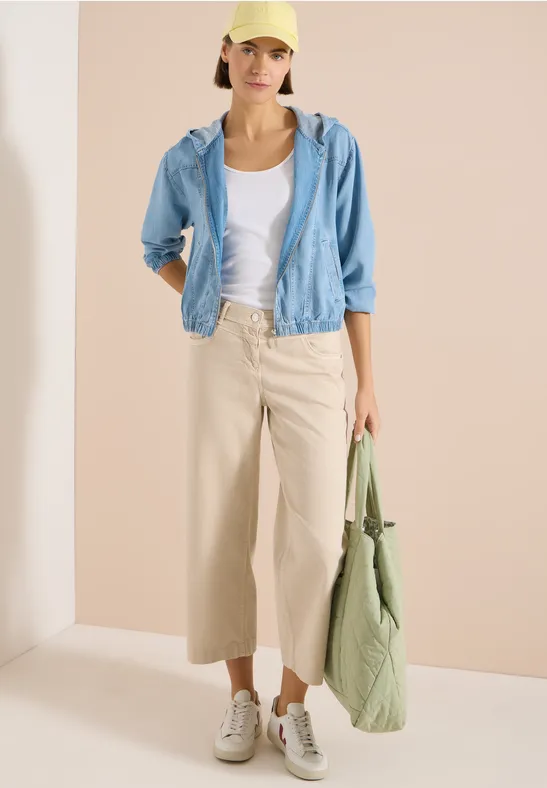 Blouson-Jacke mit Kapuze im Denim-Look
