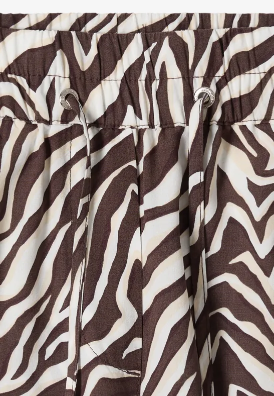 Straight-Leg-Hose mit Zebra-Print
