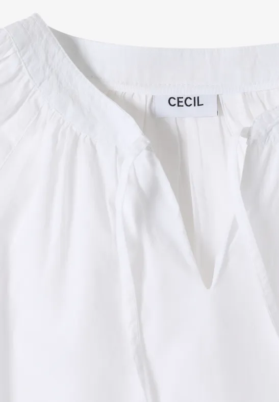 Lockeres Split-Neck-Top mit Bändern