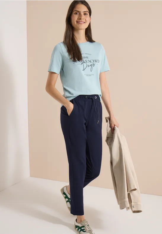 Schmale Jerseyhose mit Tunnelzug