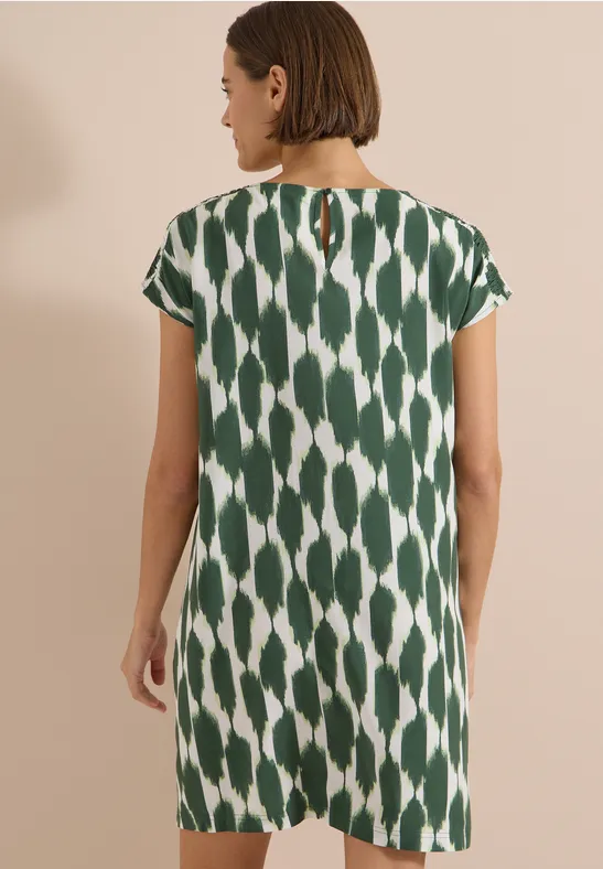 Bedrucktes Viskosekleid mit Flügelärmeln