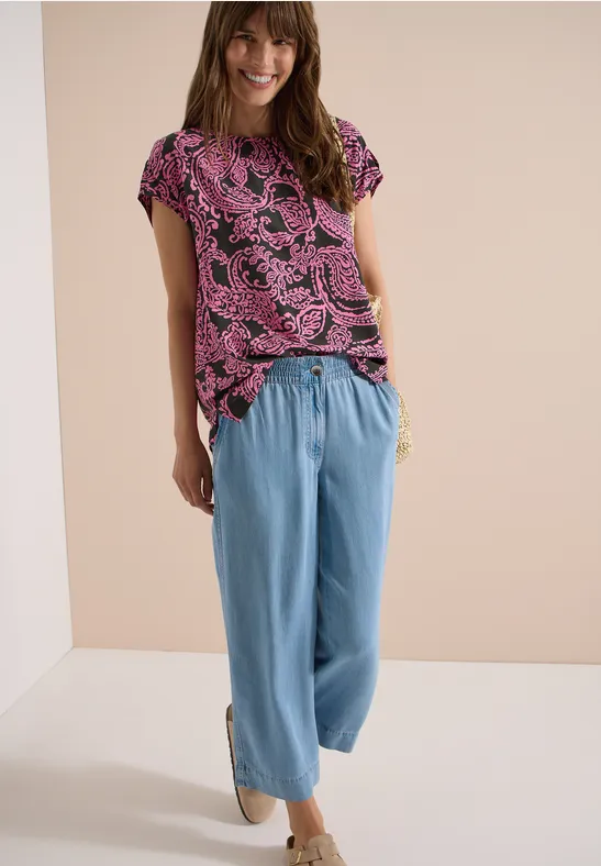 Lockeres Blusenshirt mit Paisleymuster