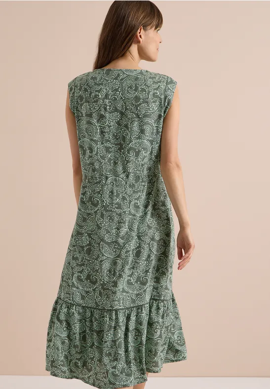 Midi-Kleid mit Paisley-Print und Tunnelzug