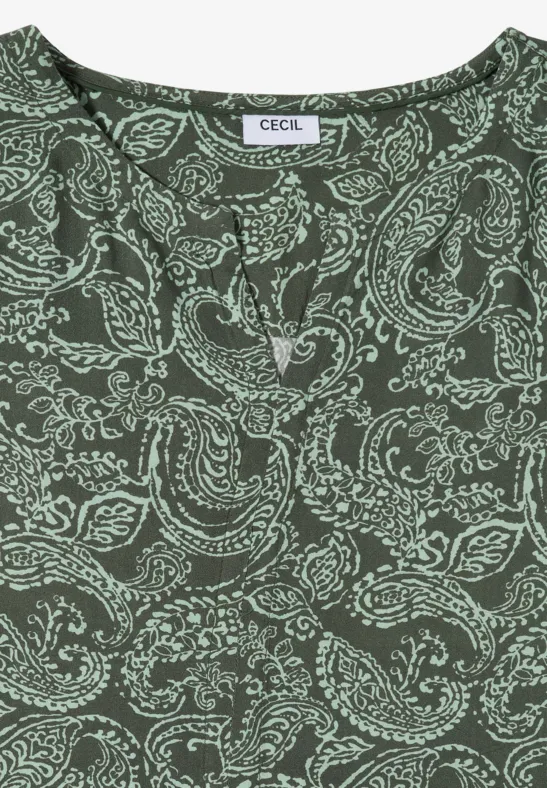 Midi-Kleid mit Paisley-Print und Tunnelzug