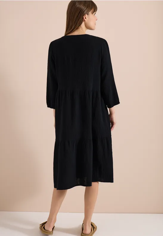Gestuftes Midikleid aus Musselin