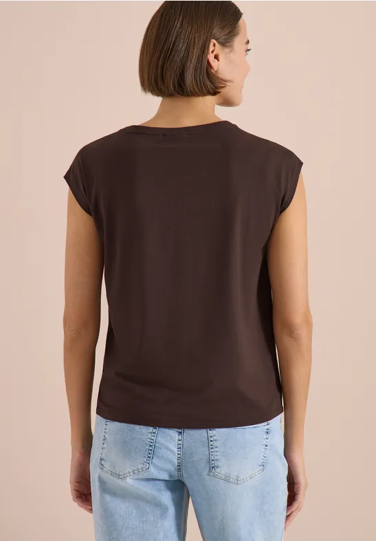 Print-Shirt mit Knotendetail