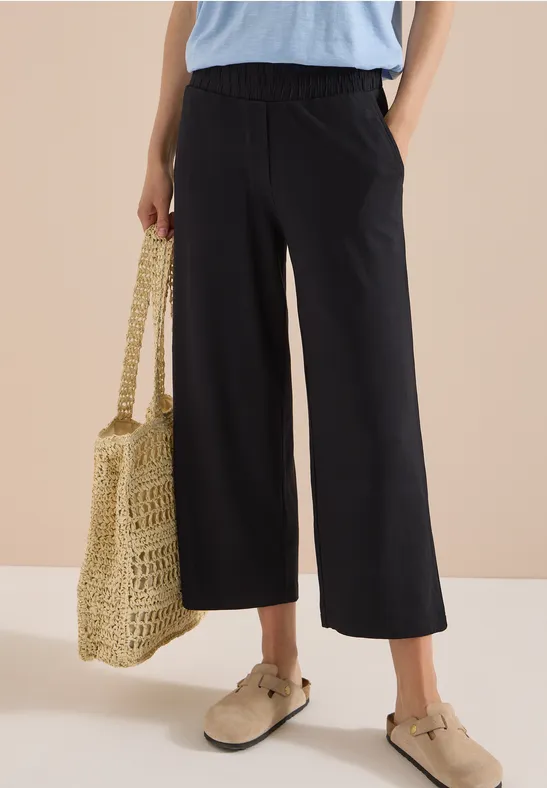 Lässige Wide-Leg-Hose in 3/4-Länge