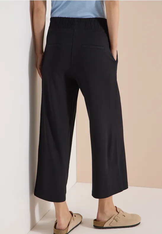 Lässige Wide-Leg-Hose in 3/4-Länge
