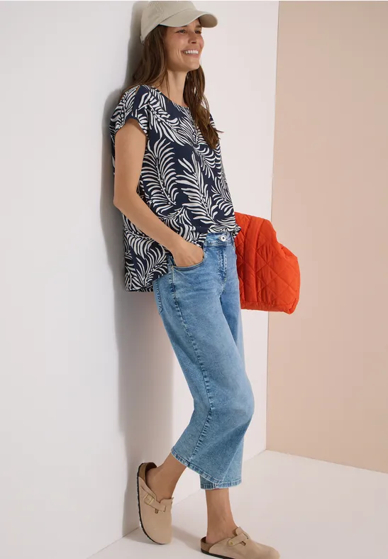 Blusenshirt mit botanischem Print