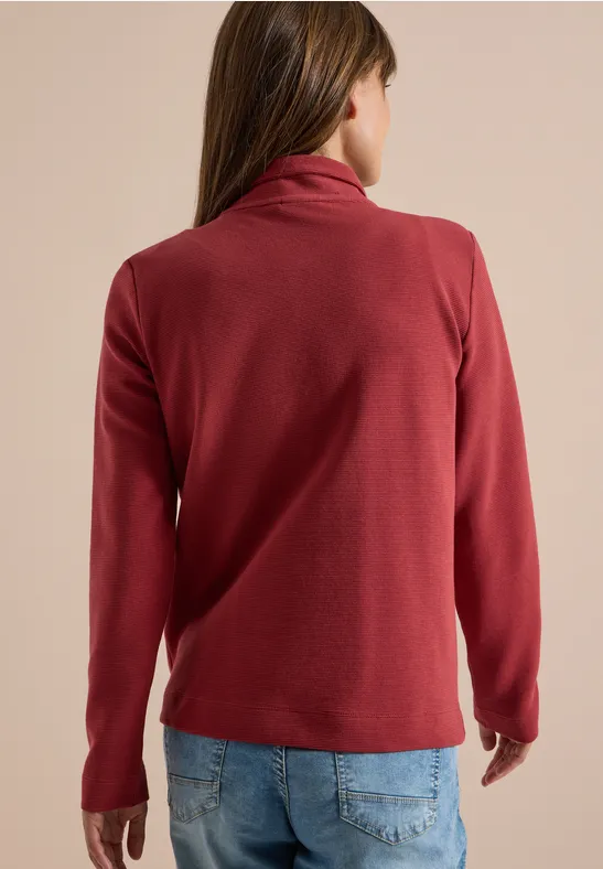 Sportive Ottoman-Strukturjacke mit Reißverschluss