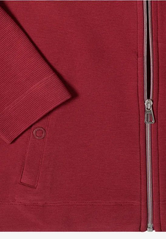 Sportive Ottoman-Strukturjacke mit Reißverschluss