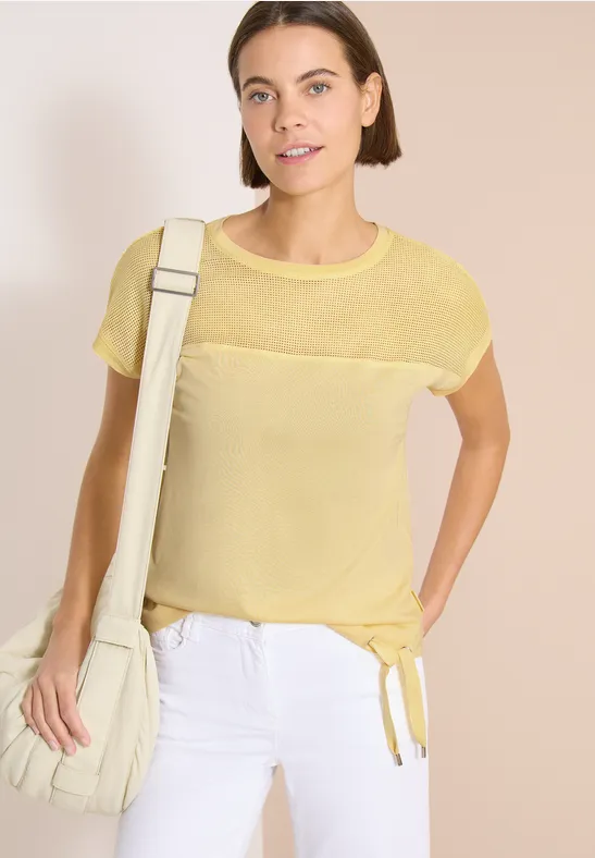 Shirt mit Mesh-Einsatz und Tunnelzug