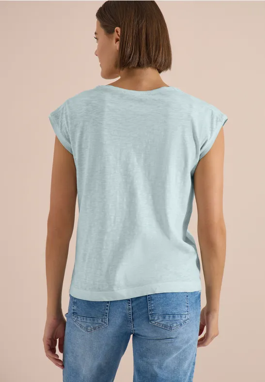 T-Shirt mit U-Boot-Ausschnitt