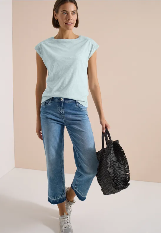 T-Shirt mit U-Boot-Ausschnitt