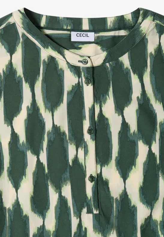 Grafik-Print Bluse mit Knopfleiste