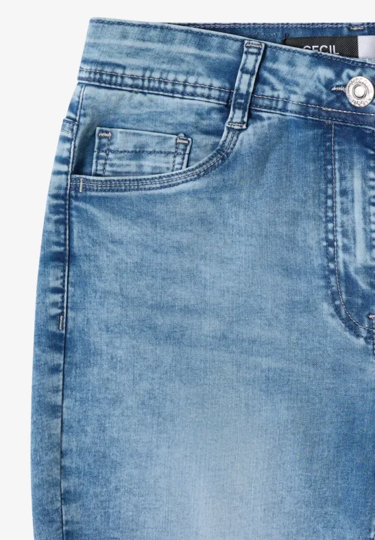 High-Waist Slim Fit Capri-Jeans