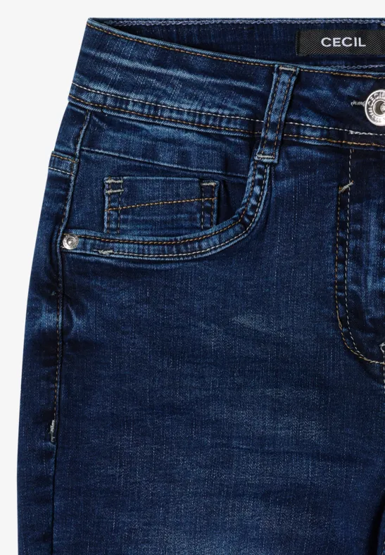 High-Waist Slim-Leg Denim-Jeans