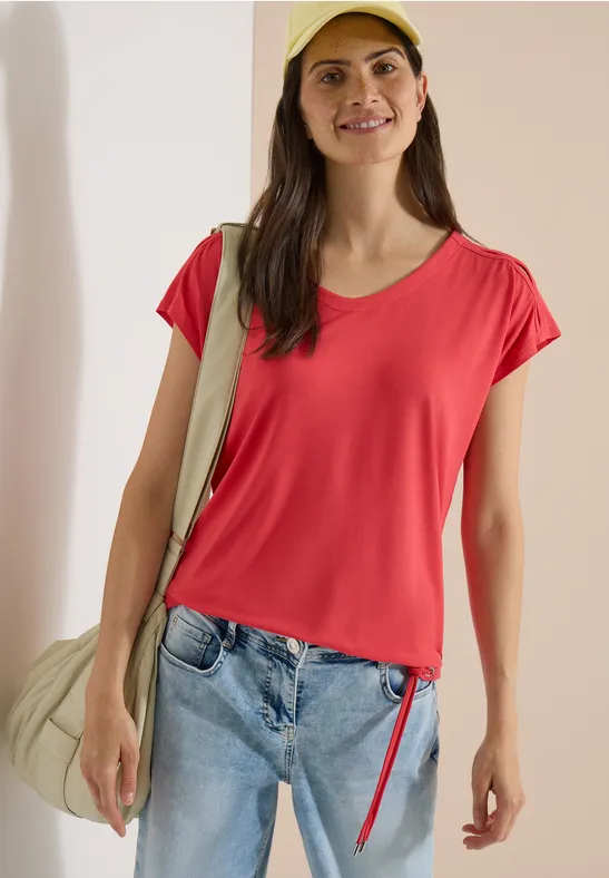 V-Ausschnitt Shirt mit Cut-Out-Details