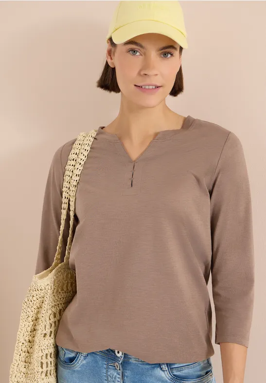 Lockere Tunika mit Split Neck
