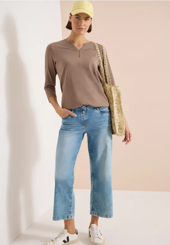 Lockere Tunika mit Split Neck