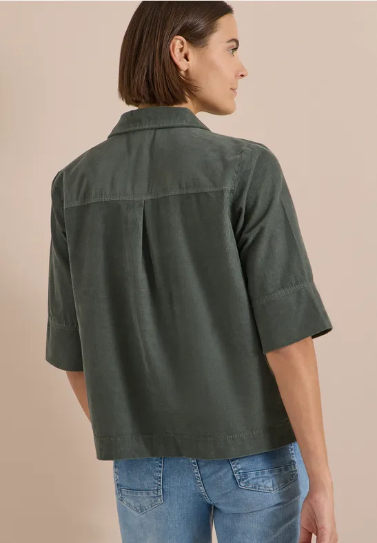 Kurzarm-Hemdbluse aus Cord
