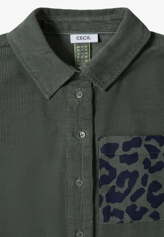 Kurzarm-Hemdbluse aus Cord