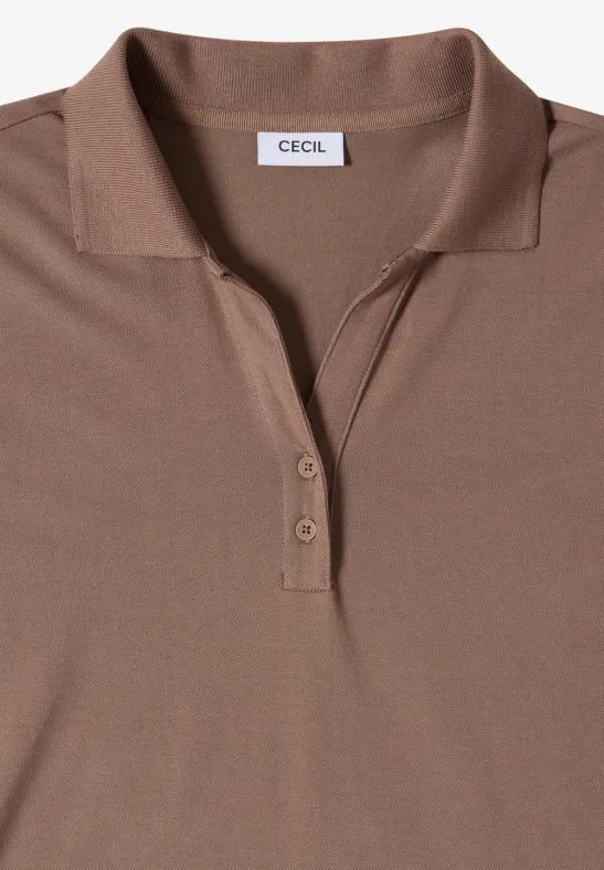 Klassisches 3/4-Arm Poloshirt mit Knöpfen