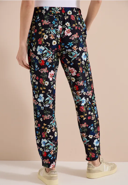 Loose-Fit Hose mit Blumenmuster