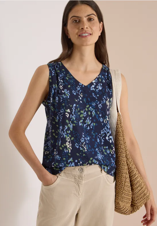 Jersey-Top mit abstraktem Print