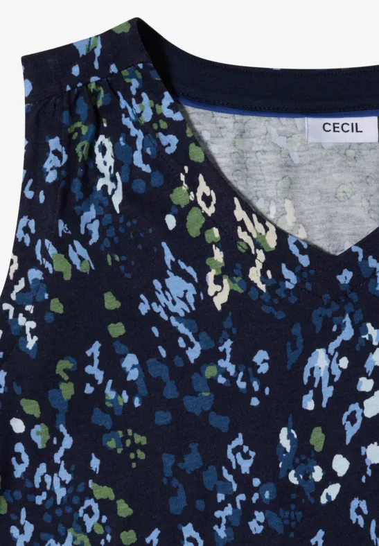 Jersey-Top mit abstraktem Print