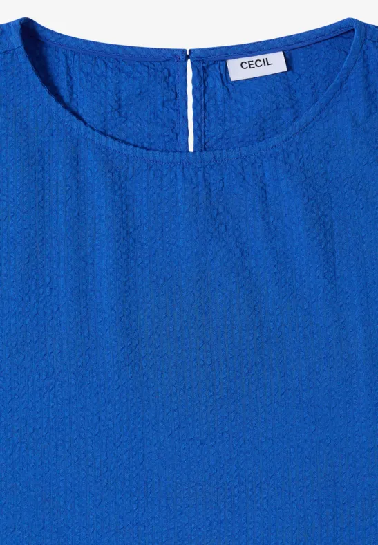 Struktur-Blusenshirt mit Knotendetail