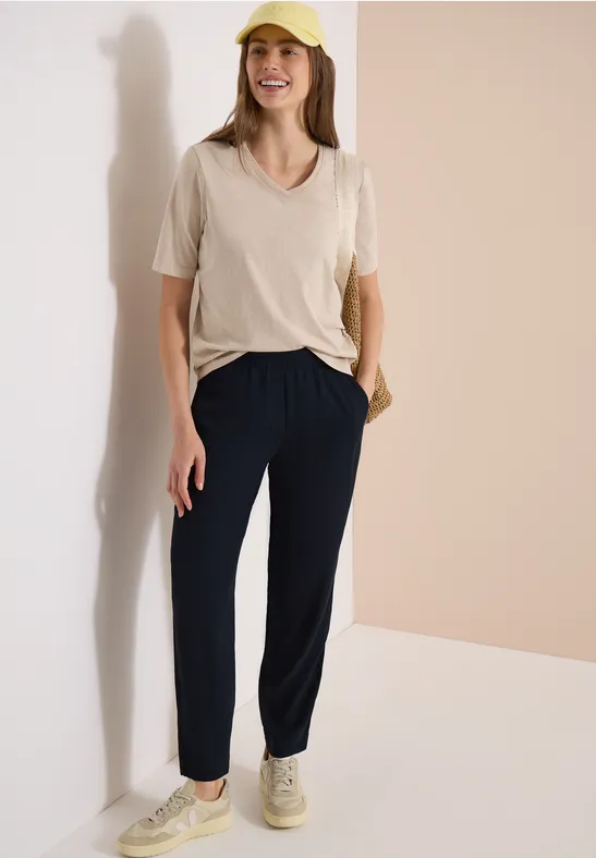 Leichte strukturierte Tapered-Hose
