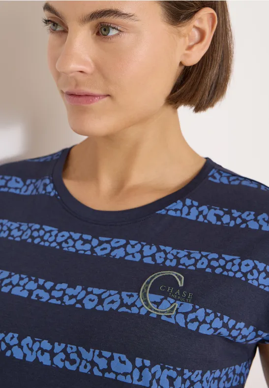 T-Shirt mit Leo-Streifen-Muster