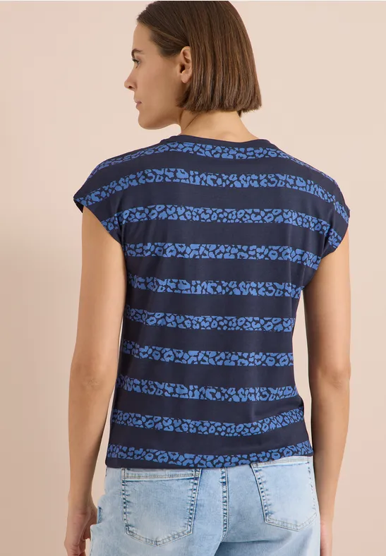 T-Shirt mit Leo-Streifen-Muster