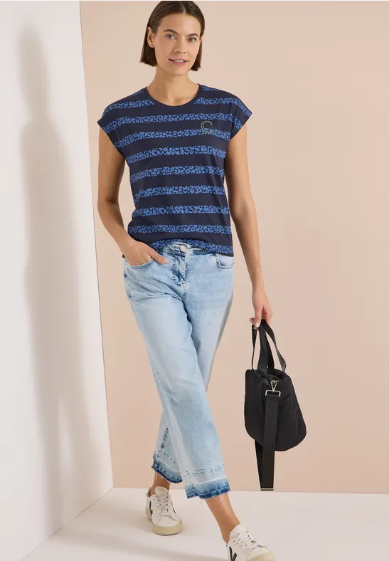 T-Shirt mit Leo-Streifen-Muster