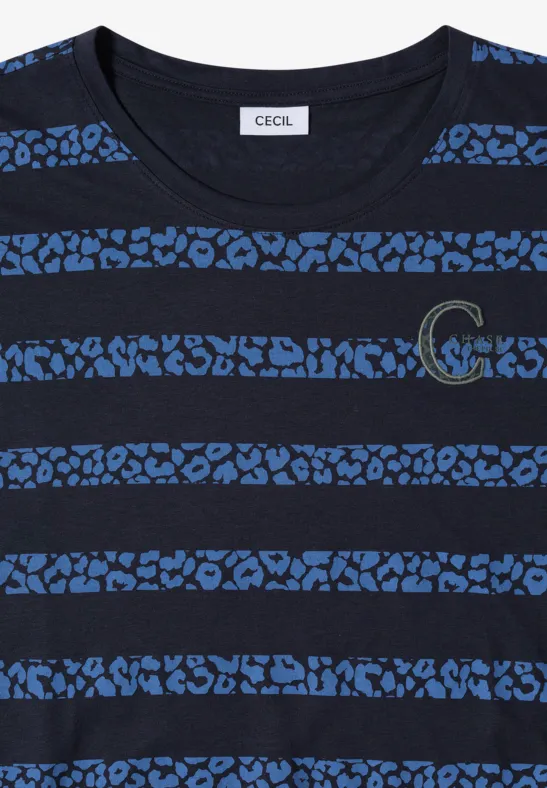T-Shirt mit Leo-Streifen-Muster