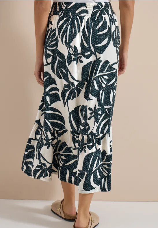 Luftiger Maxirock mit botanischem Print
