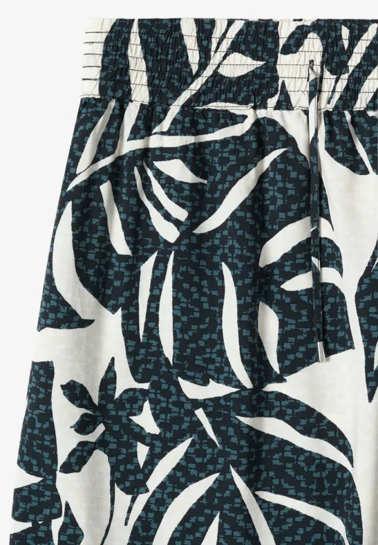 Luftiger Maxirock mit botanischem Print
