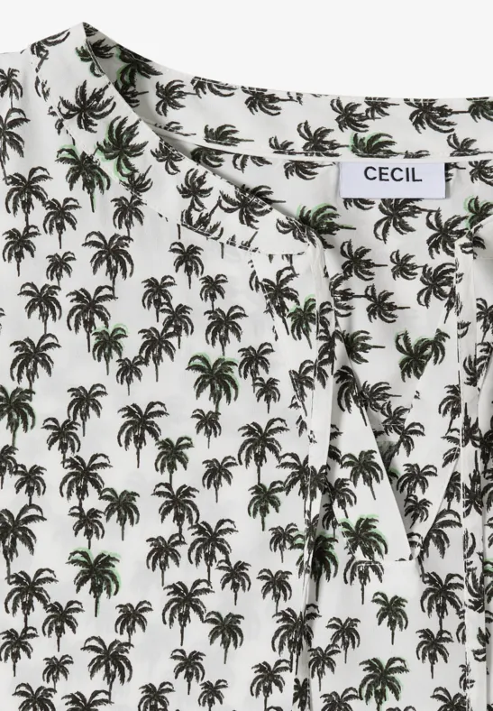 Ärmelloses Blusentop mit Palmen-Print