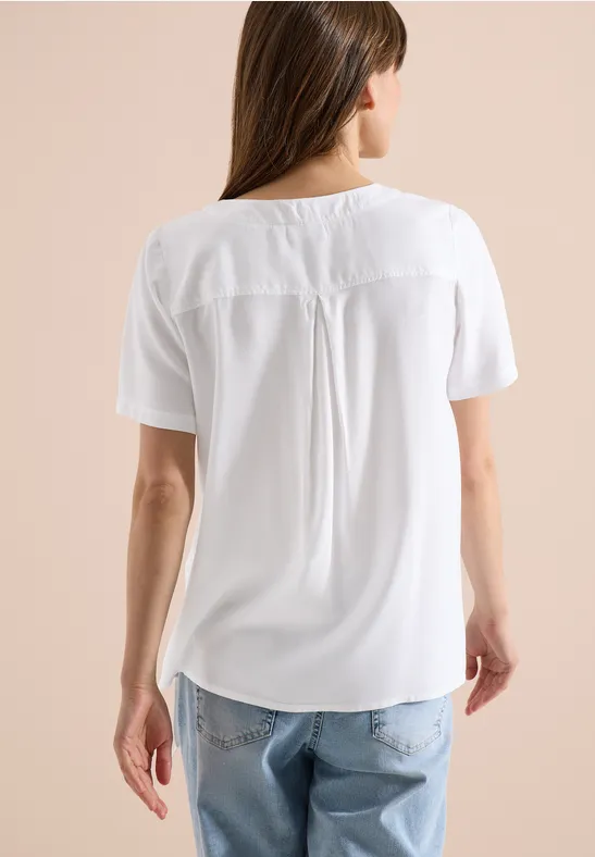 V-Ausschnitt Blusenshirt mit Knoten