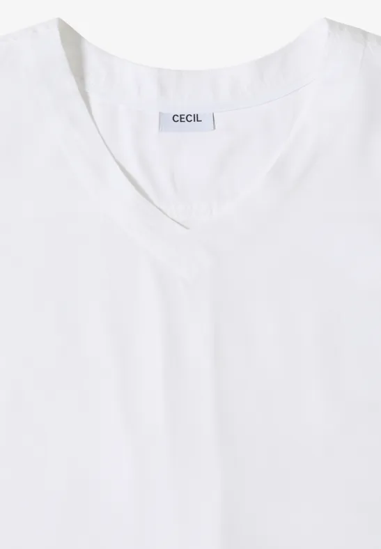 V-Ausschnitt Blusenshirt mit Knoten