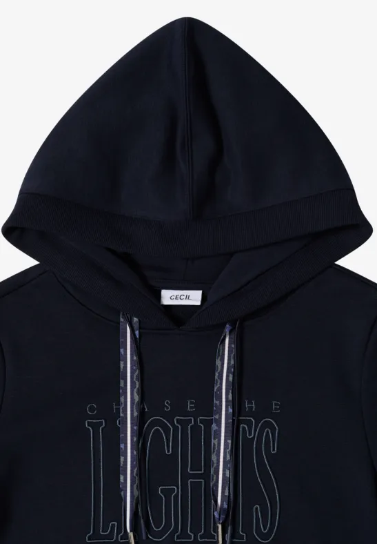 Kapuzensweatshirt mit Grafik-Wording