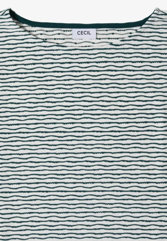 Gestreiftes Shirt mit U-Boot-Ausschnitt