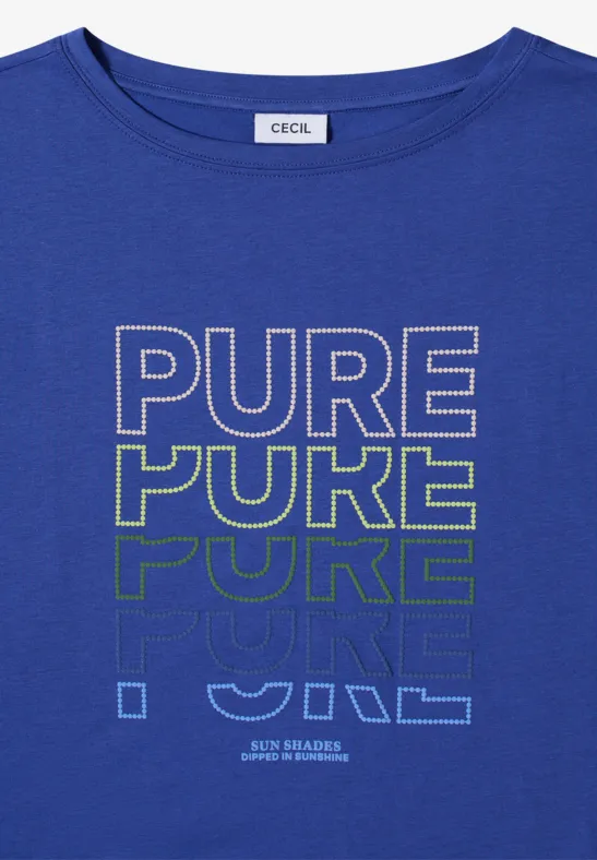 T-Shirt mit Print und U-Boot-Ausschnitt