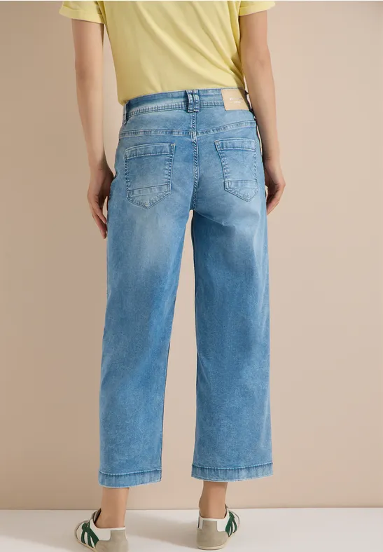 High-Waist Loose Fit 7/8-Jeans
